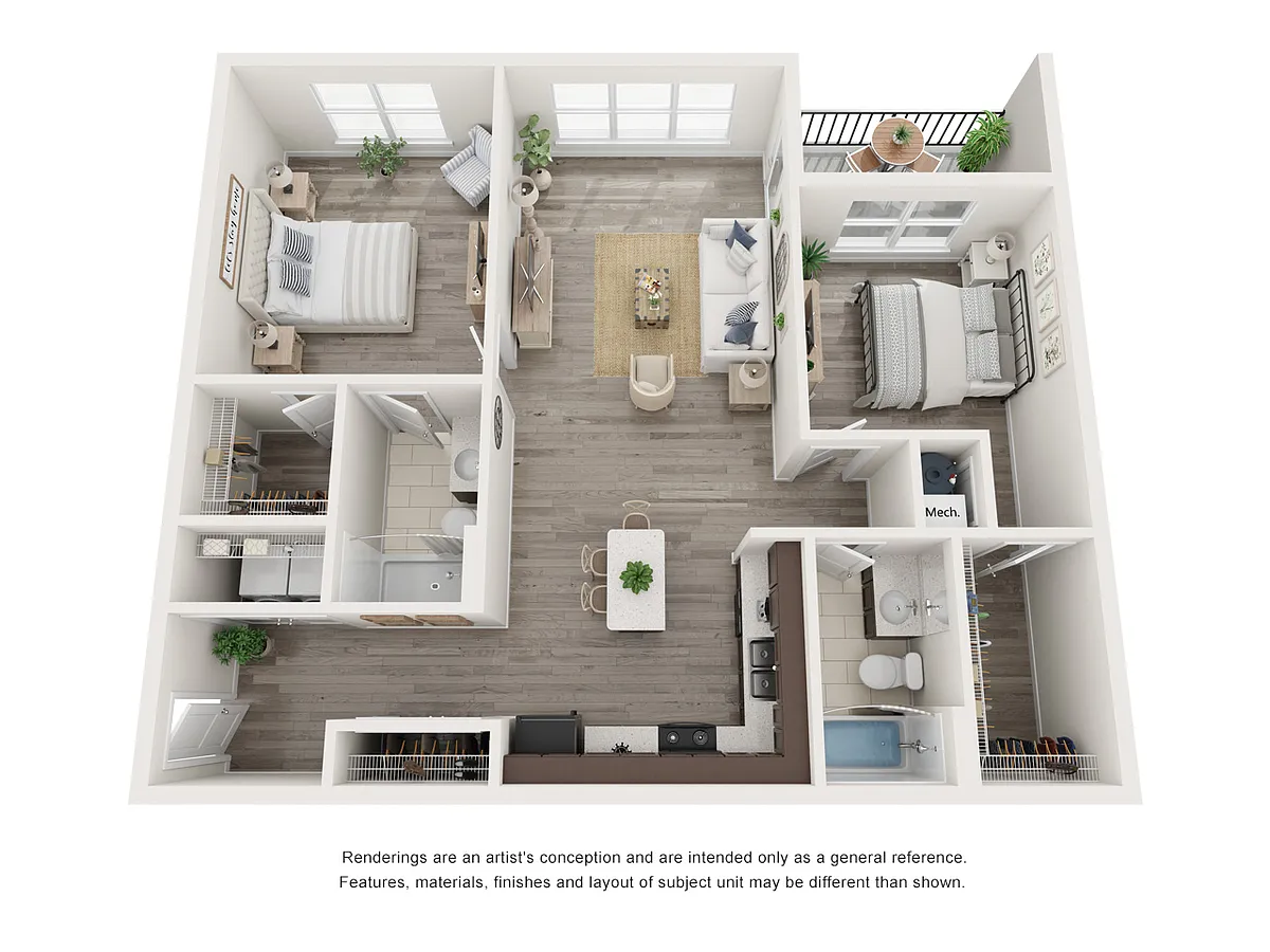 Floor plan 2 Bedroom Two Bathroom