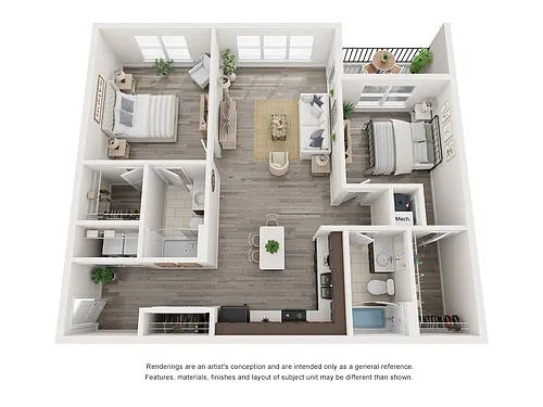 Floor plan 2 Bedroom Two Bathroom