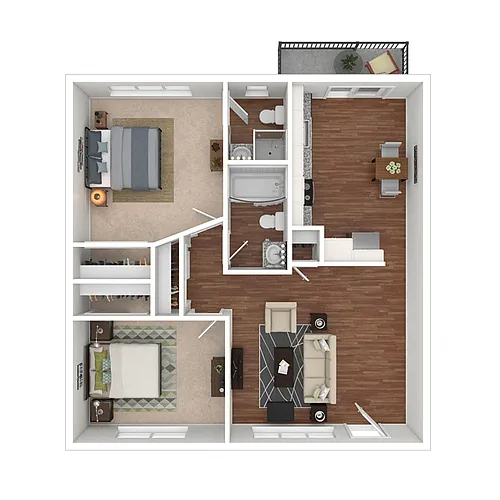 Floor plan 2 Bedroom | 2 Bathroom