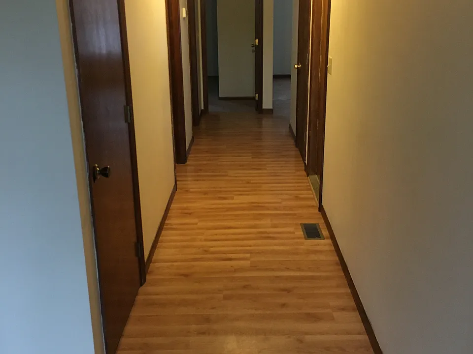 Hallway with new flooring