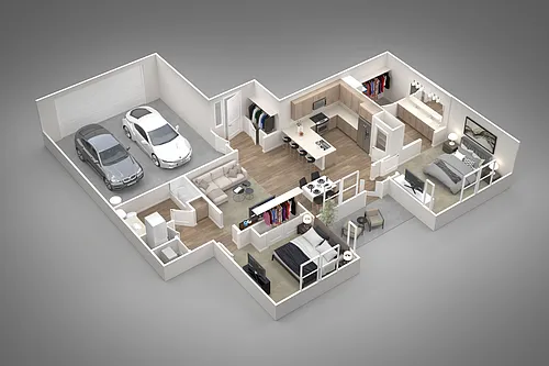 Floor plan 2 Bed/2 Bath