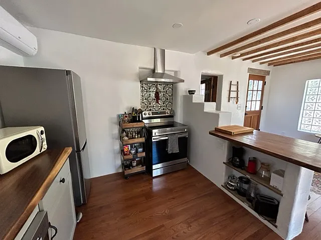 Fully-remodeled and stocked kitchen in casita.
