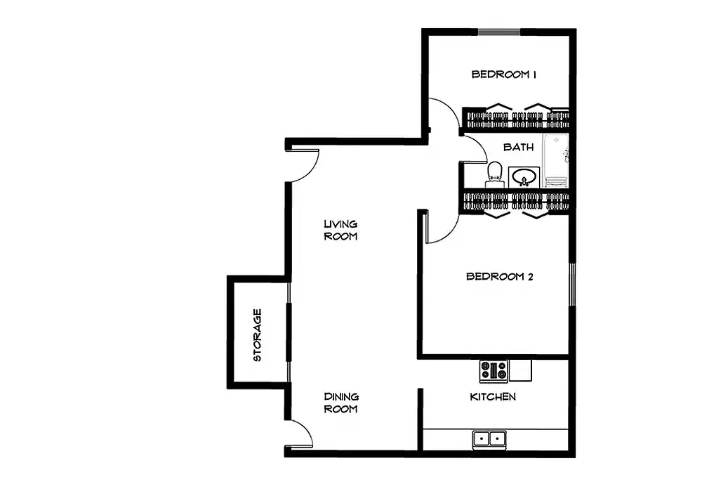 Floor plan 1 bedroom