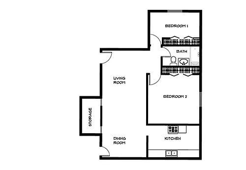 Floor plan 1 bedroom