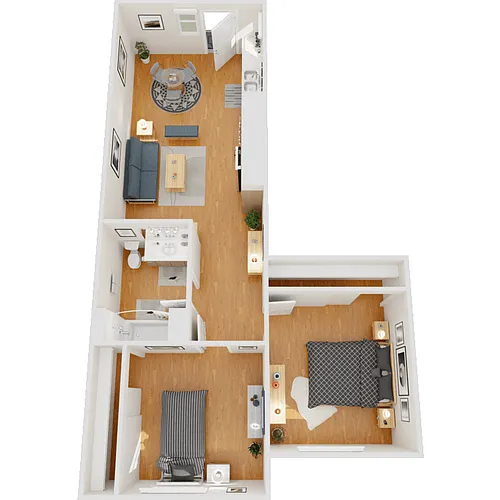 Floor plan 2 Bed 1 Bath