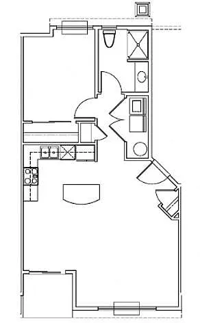 Floor plan One Bedroom One Bath