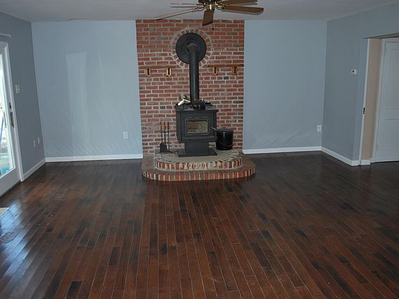Family room with wood burning stove