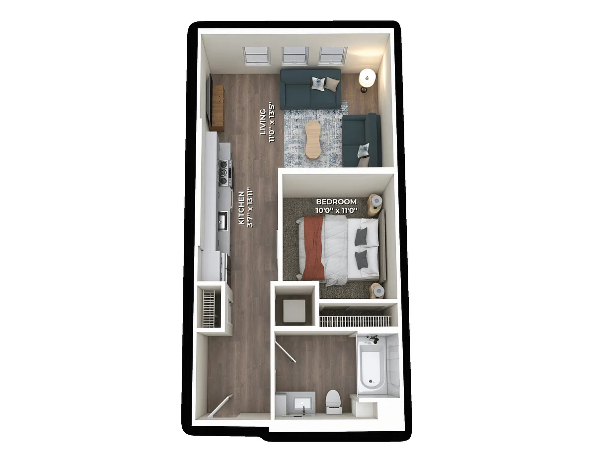 Floor plan Junior One Bedroom