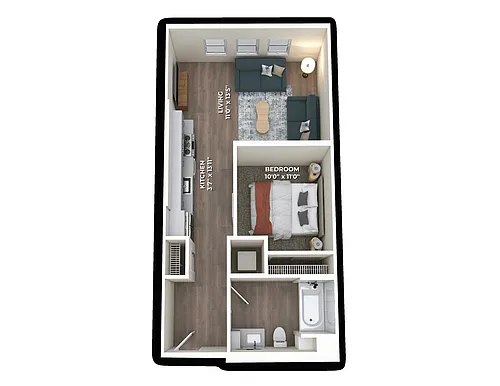 Floor plan Junior One Bedroom