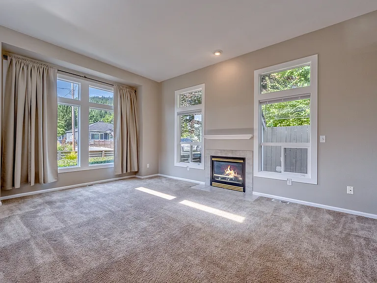 Spacious Living room with gas fire place