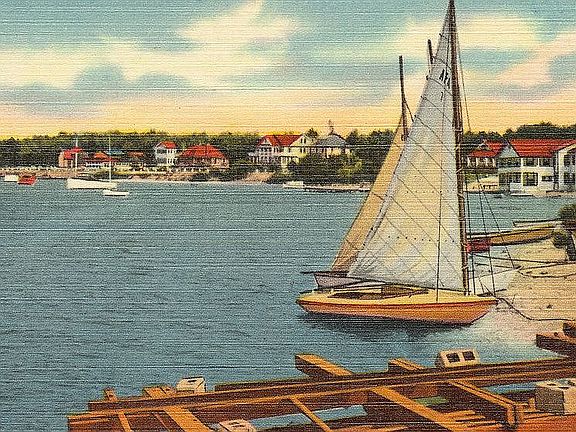 Sailing (actual postcard)