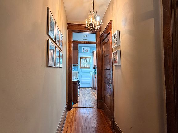 Entrance at the top of the stairs.
