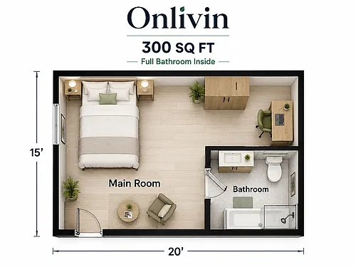 Floor plan 1 Bedroom 1 Bathroom
