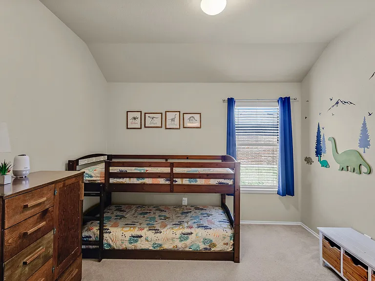 The secondary bedroom is a perfect size for bunkbeds