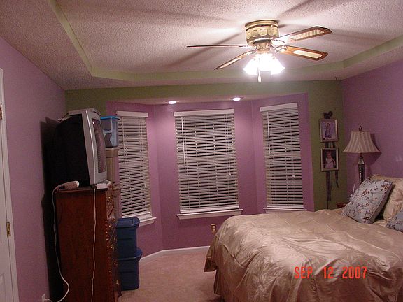 Master Bedroom with bay window and trey ceiling