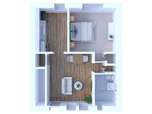 Floor plan 1 Bed 1 Bath | Classic