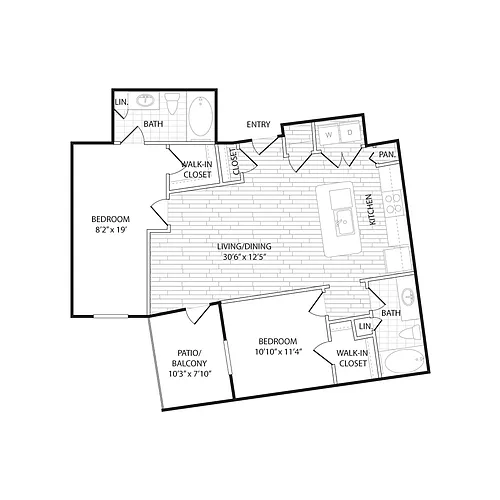 Floor plan BS1 - Two Bedroom
