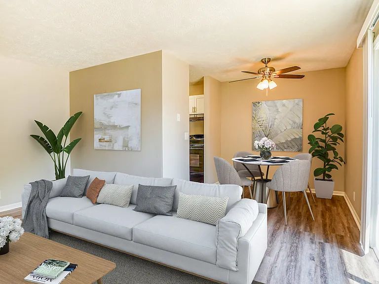 Step into the modern elegance of Green Valley. This beautifully designed living space features contemporary furnishings, a bright open layout, and inviting dining areas, perfect for entertaining. Schedule a tour today to see your new home!