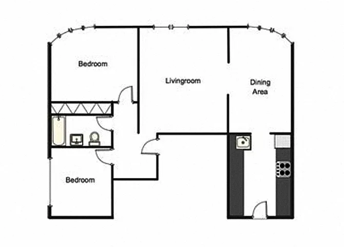 Floor plan Two Bedroom