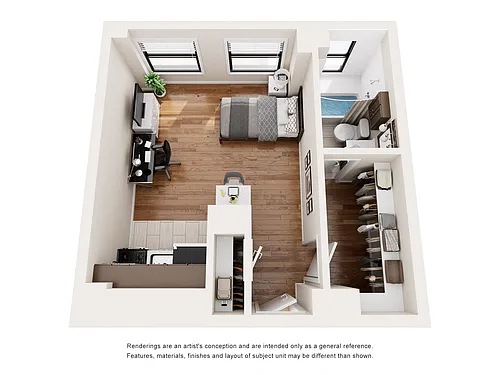 Floor plan Cannes Studio Type B