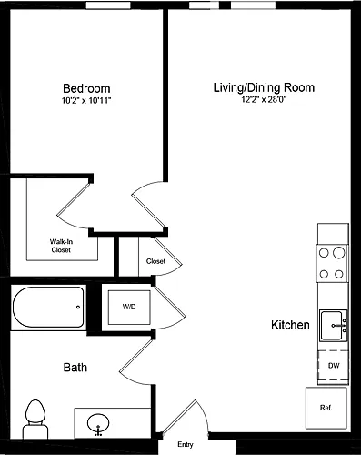 Floor plan 1 Bedroom A1
