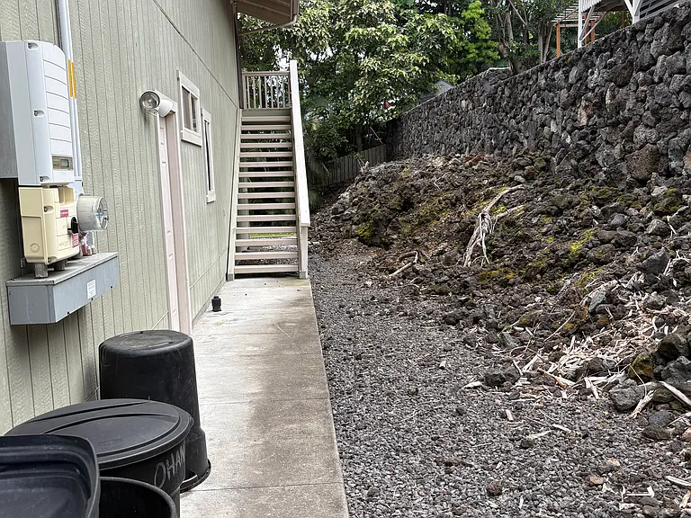 Your back stairs leading to rubbish easy access from kitchen