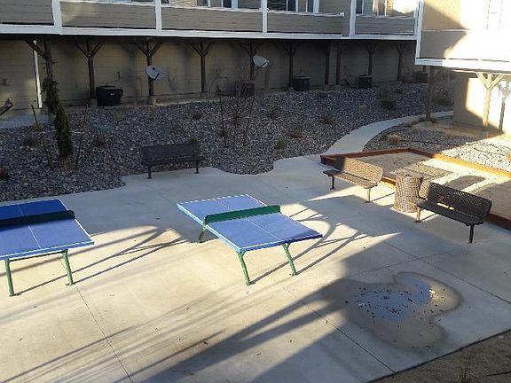 Deck looks over common area