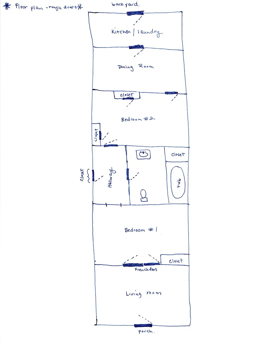 ROUGH DRAFT FLOOR PLAN - 1108 8th St