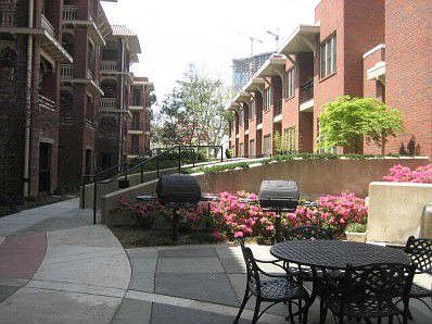 Townhouse facing courtyard