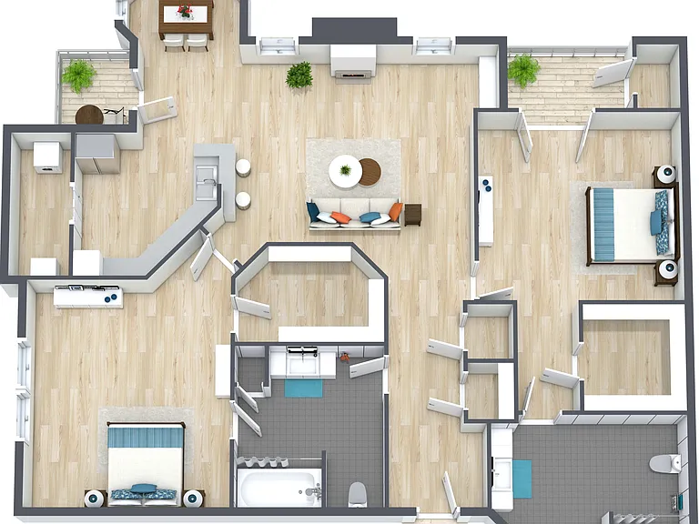 RAW Floor Plans - 3D - B3 - Image RAW Floor Plans - 3D - B3 - Image