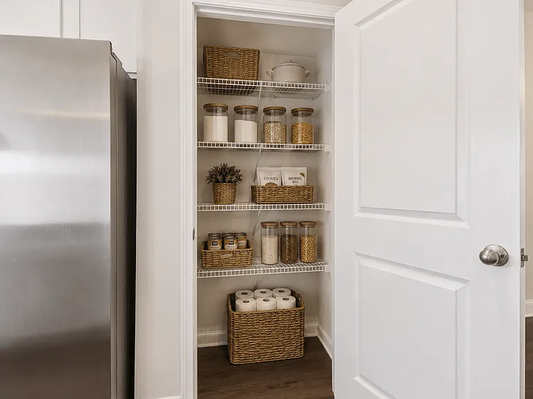 Spacious pantry to accommodate all your storage needs.