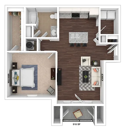 Floor plan 1 Bedroom Premier