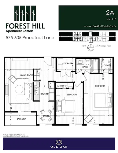 Floor plan 2A 2 Bed 1 Bath 10
