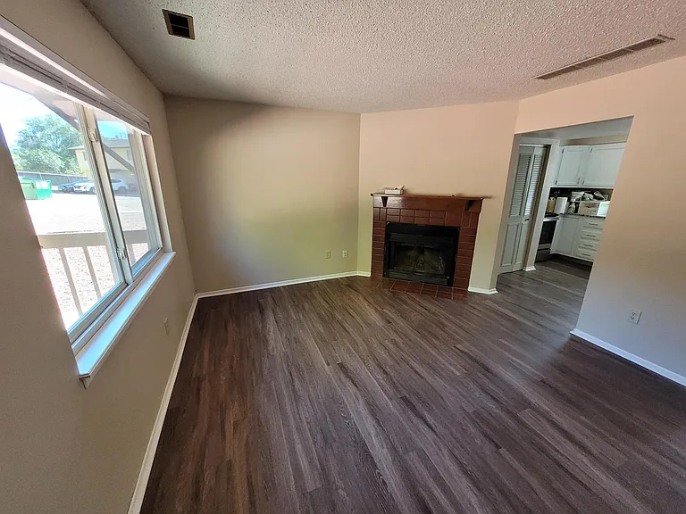 Living room with fireplace