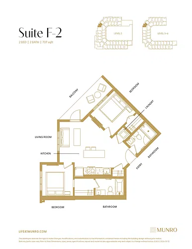 Floor plan F2-2 Bed