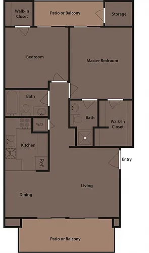 Floor plan Two Bedroom Two Bathroom
