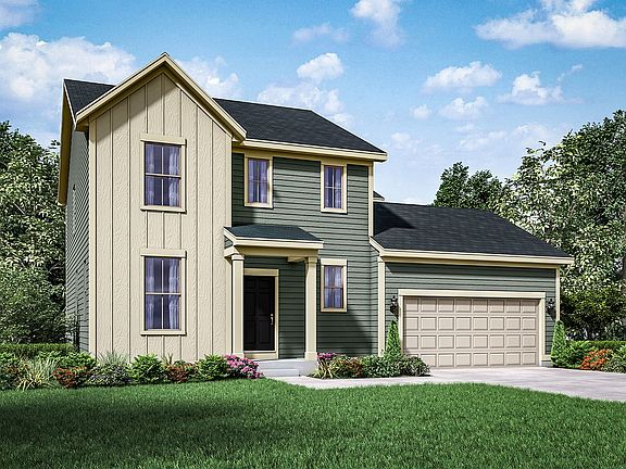 Fordham II Farmhouse exterior elevation rendering by William Ryan Homes