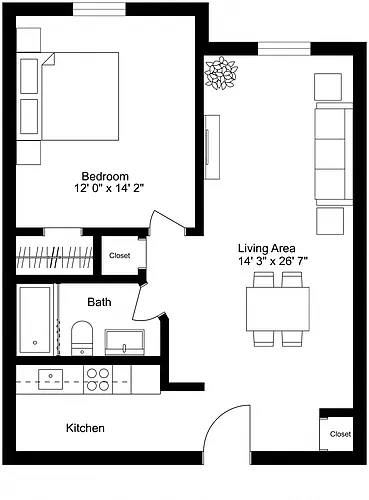 Floor plan One Bedroom