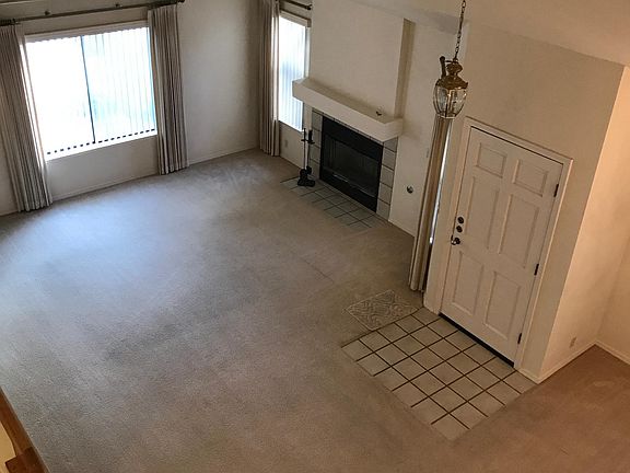 View of living room from stairwell