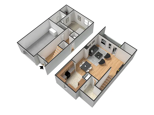 Floor plan Midtown I 1BR/1.5BA