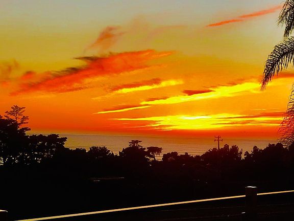 Sunset over the water