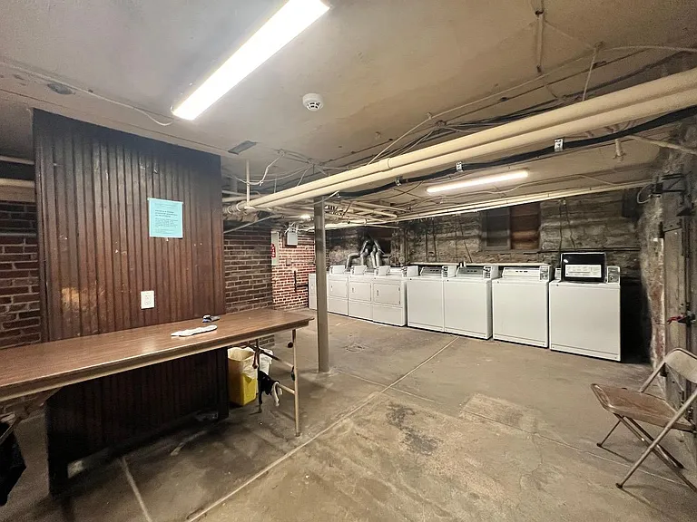 Laundromat in basement.