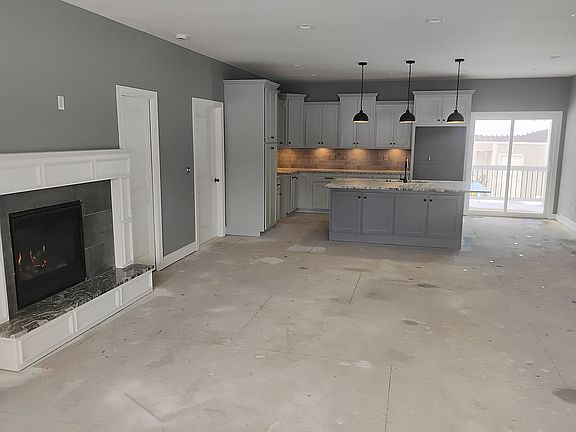 Kitchen and family room