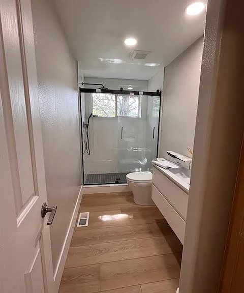 Bathroom next to office