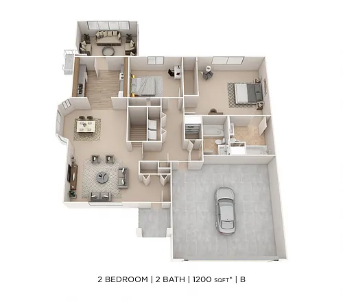Floor plan Two Bedroom 2 Bath Townhome