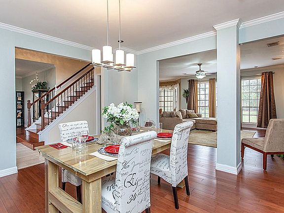 This formal dining is open and great for entertaining.