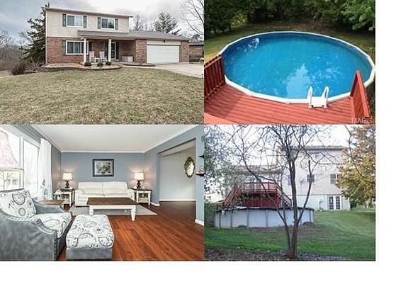 4 Bedroom, 3.5 Bath 2-story on .48 acre lot with above-ground swimming pool.  Vinyl siding, enclosed soffit/fascia, new windows and new roof fall 2015.