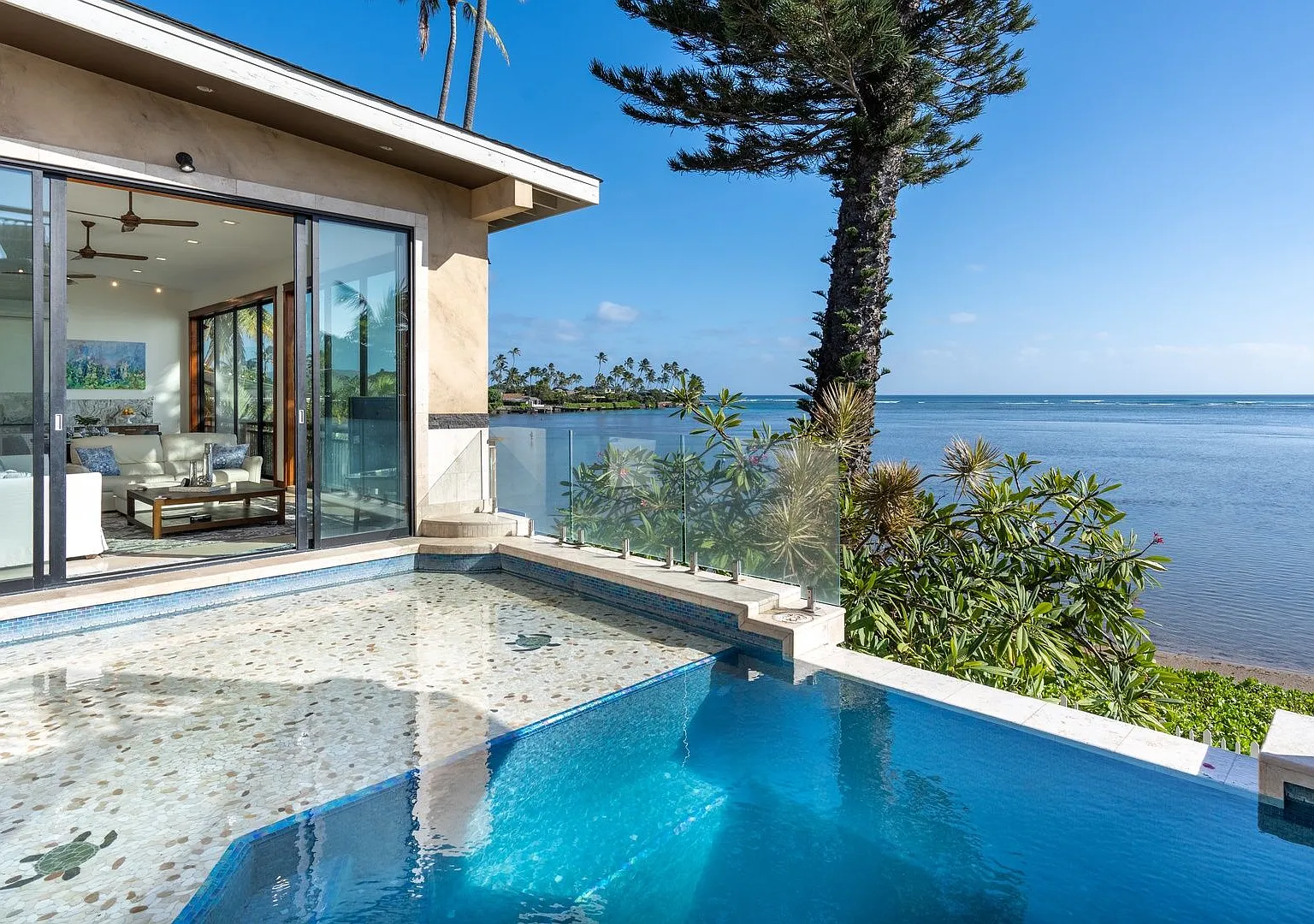 Wailupe Seaside Haven: Beachfront Luxury Home w/ Infinity Pool & City Proximity — Photo 1
