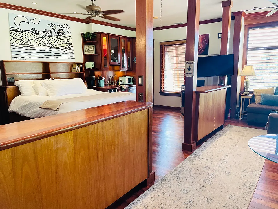 Mahogany wood everywhere designed to have feel like an old world yacht