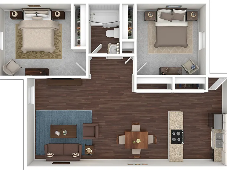 2 Bed, 1 Bath 2 Bed, 1 Bath